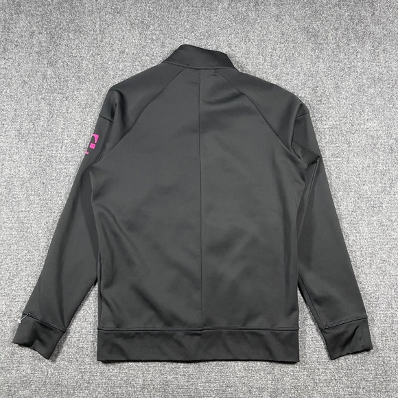 T-Mobile Jacket Mens Small Full Zip Black Pink Logo Fleece Long Sleeve 0980 - Picture 2 of 8